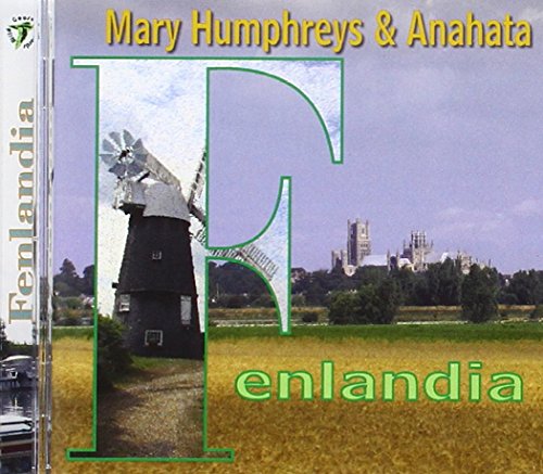 "CD cover featuring a windmill and cathedral in a field."