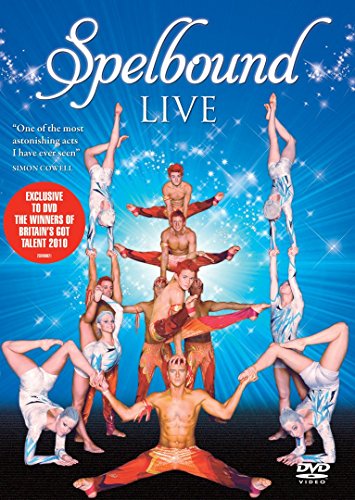 "DVD cover featuring acrobats in various poses against a blue background with white sparkles."