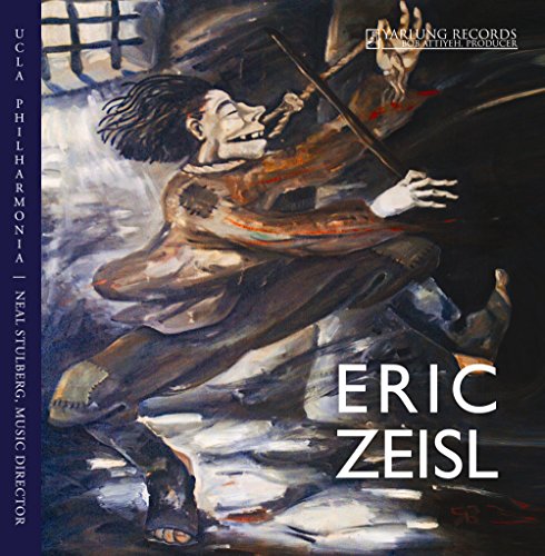 "CD cover featuring a man playing violin, abstract background, and text overlays."