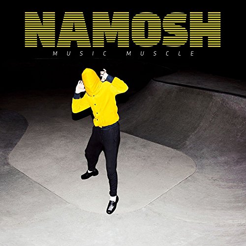 "CD cover art featuring a person in a yellow hoodie skateboarding in a skatepark."
