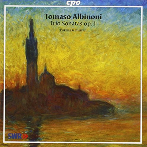 "Album cover with impressionist painting of a building by water, surrounded by a white border."