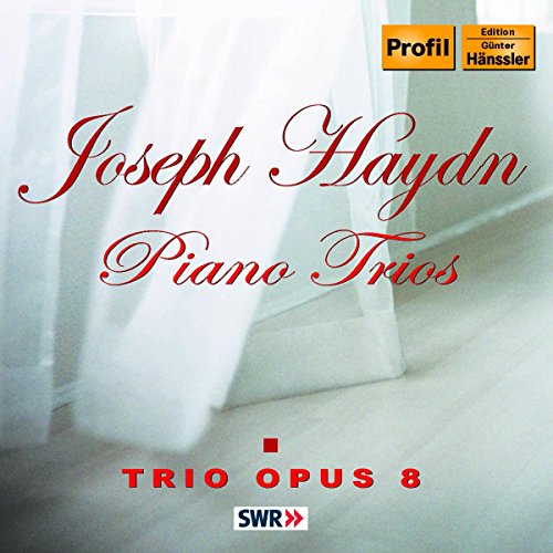CD cover for Joseph Haydn’s Piano Trios, with flowing script text.