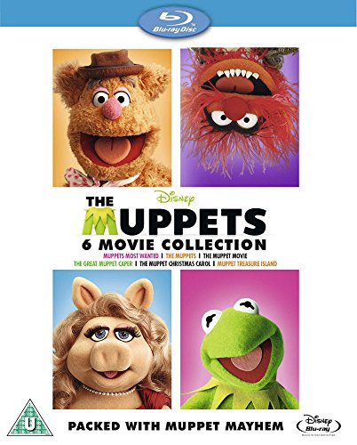 "Blu-ray cover featuring four Muppet characters: Fozzie, Animal, Miss Piggy, and Kermit."