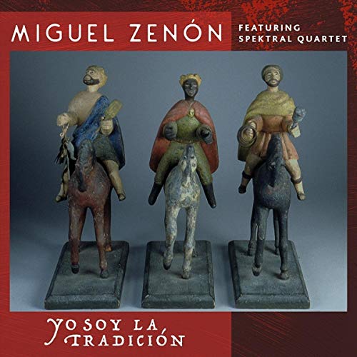 CD cover featuring three santos figures on horseback, red text below.