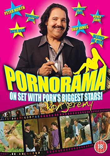 DVD cover for "Pornorama" with man in suit and film strip images below.
