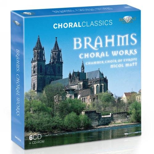 "CD cover featuring a large medieval church by a river, with clear blue sky."