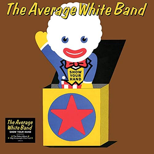 Album cover for Average White Band’s “Show Your Hand” featuring a clown.