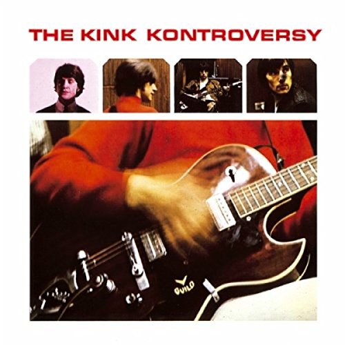 "The Kink Kontroversy" album cover featuring a man playing guitar and band member portraits.