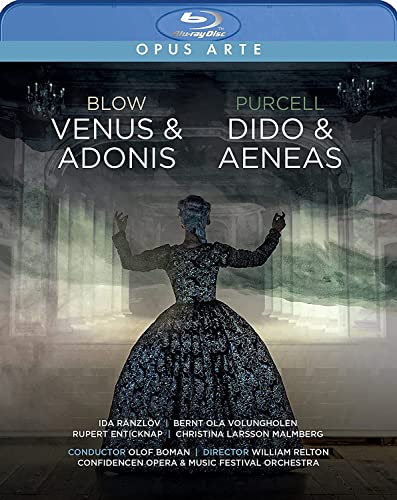 Blu-ray cover featuring a woman in a historical dress, with opera titles.