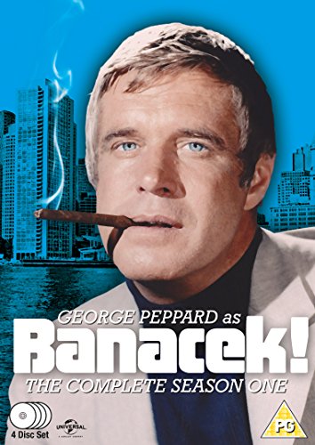 DVD cover featuring George Peppard as Banacek with a cigar against a city backdrop.