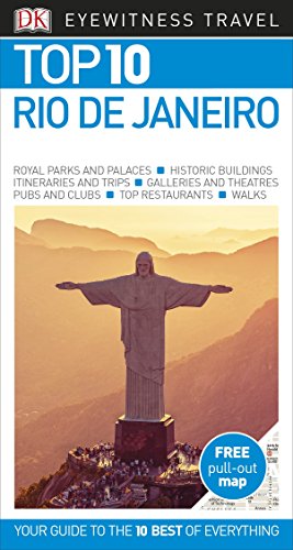 "Travel guide cover featuring Christ the Redeemer statue with blue and white headers and text."