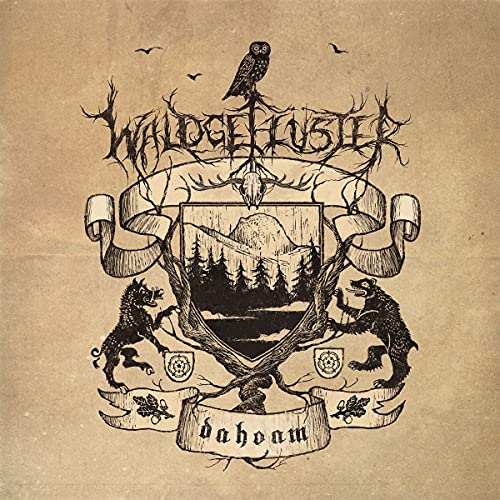 Vintage-style album cover with forest imagery, an owl, and animal supporters.