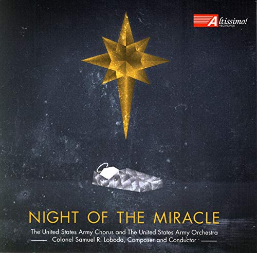CD cover: dark blue starry night with a golden star and baby Jesus.