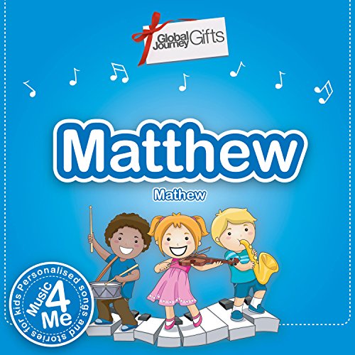 DVD cover with cartoon children playing musical instruments, personalized with "Matthew.