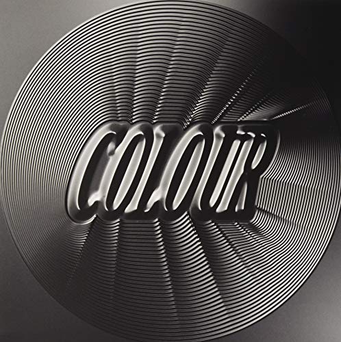 Black and white vinyl record with embossed "COLOUR" text design.