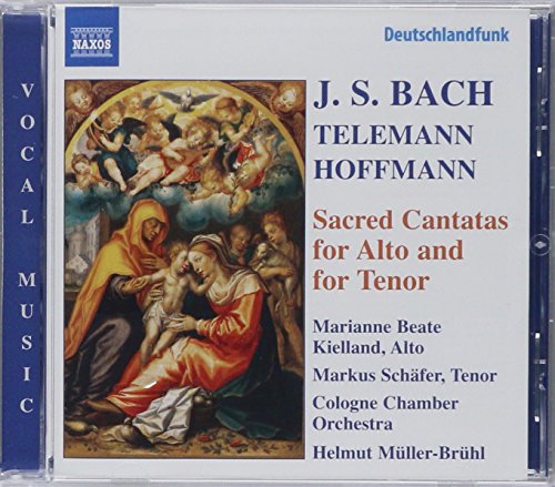 CD cover featuring Renaissance painting of Madonna and Child, Bach cantatas.
