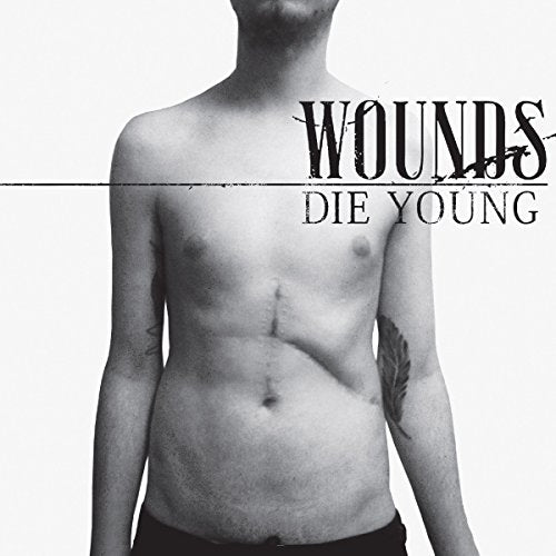 Black and white album cover featuring a shirtless man with scars.