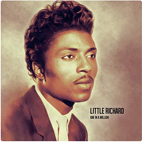 Marbled olive-yellow vinyl record featuring portrait of Little Richard.