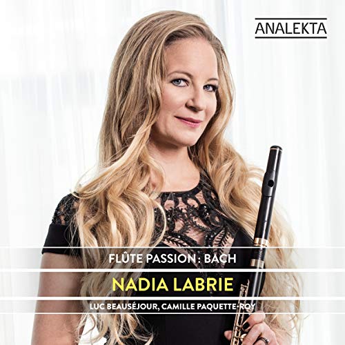 Woman holding a flute, with text overlay on a white background.