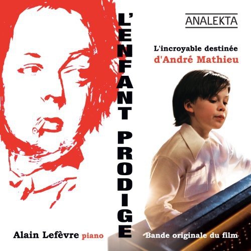 "CD cover featuring a child playing piano and a red-tinted adult portrait."