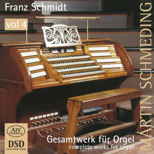 CD cover featuring a detailed, wooden pipe organ with sheet music.