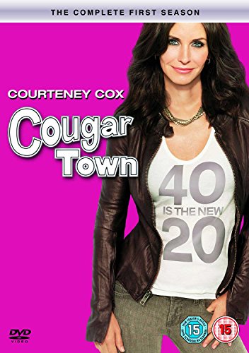 Cougar Town" Season 1 DVD cover featuring Courteney Cox in a leather jacket.