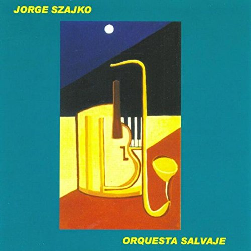 "CD cover art featuring a stylized illustration of a saxophone on a teal background."