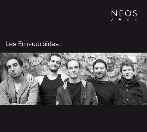 "CD cover featuring black-and-white photo of five men standing together against a leafy background."