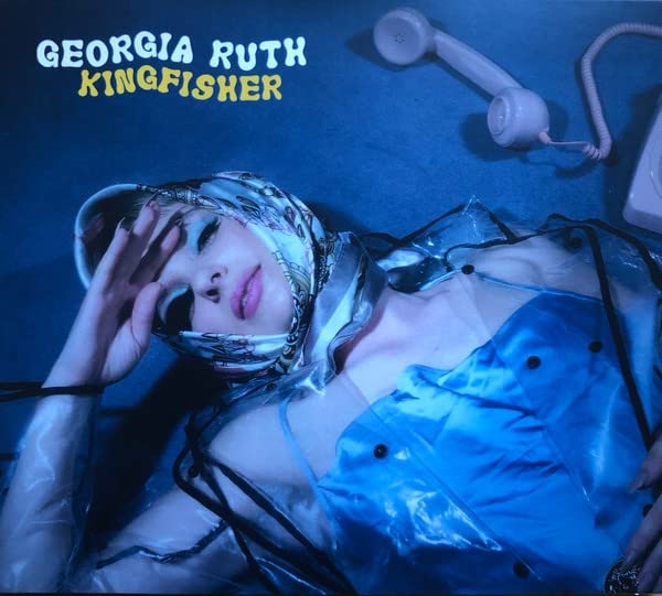 Album cover for Georgia Ruth’s “KINGFISHER” featuring a woman and telephone.