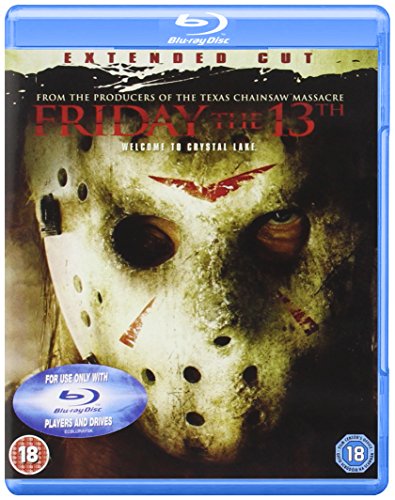 Friday the 13th Blu-ray cover featuring a close-up of a weathered hockey mask.