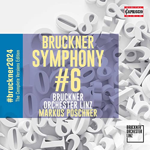 CD cover for Bruckner’s Symphony No. 6, with scattered number blocks.