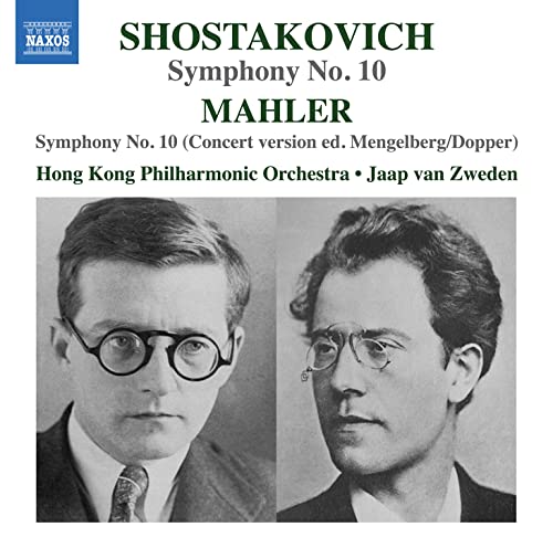 CD cover featuring portraits of composers Shostakovich and Mahler.