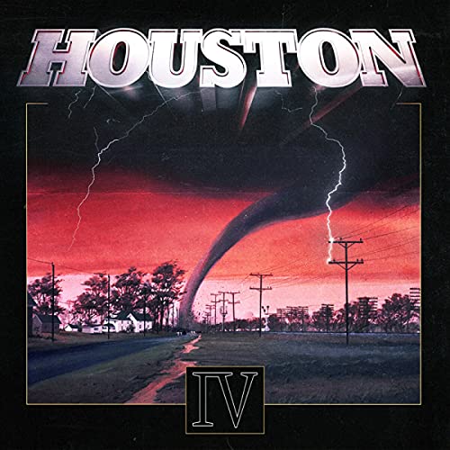 CD cover for "Houston - IV" depicts a tornado over a rural landscape.