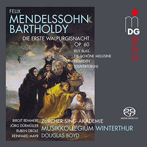 CD cover for Mendelssohn’s “The First Walpurgis Night” with painting of figures.