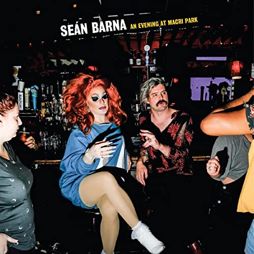 CD cover: Sean Barna with performers in a dimly lit bar scene.