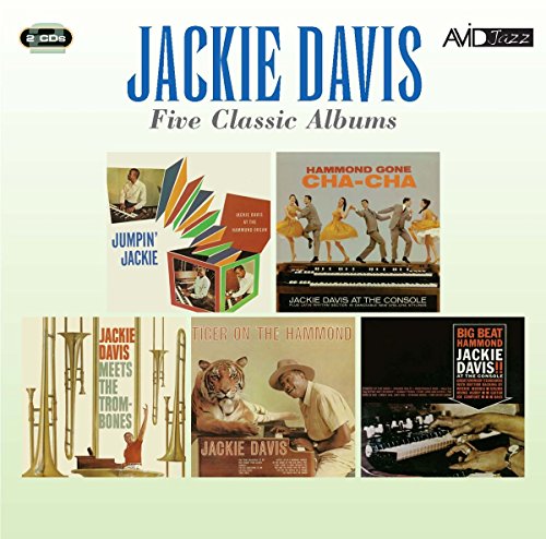 Jackie Davis album cover featuring colorful mid-century jazz imagery.