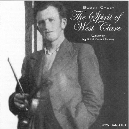 "Black and white album cover with a man holding a violin."