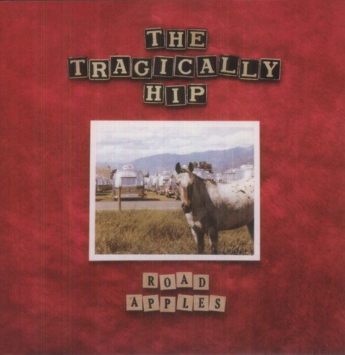 The image shows a vinyl record cover with a pink background and a white horse.