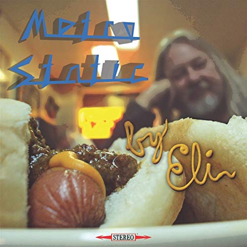 Album cover for "Metro Static" by Eli Fletcher, featuring food and a blurred face.