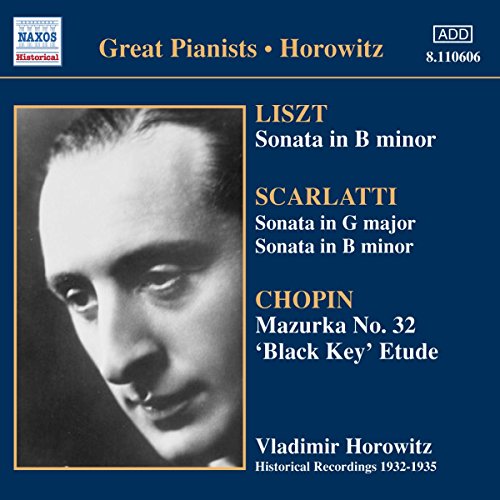 CD cover featuring a portrait of pianist Vladimir Horowitz and track listing.