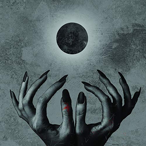 Dark album cover with hands and moon, gray background, for "Nero Bellum" music CD.