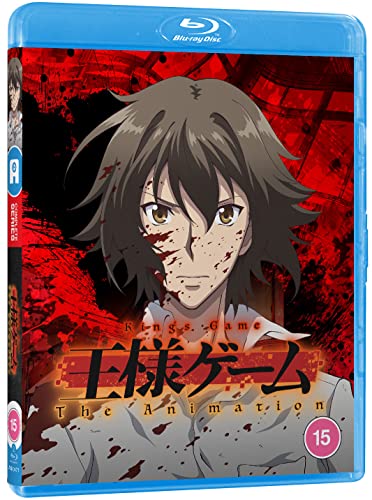 Blu-ray case for "Kings Game" anime, featuring a distressed young woman.