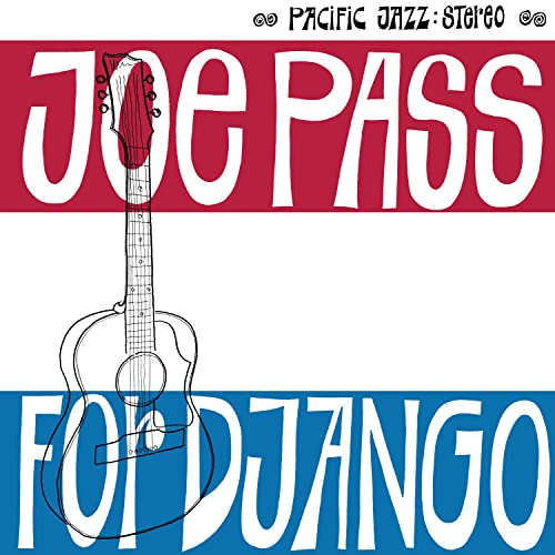 Album cover for Joe Pass’ “For Django” featuring a guitar illustration.