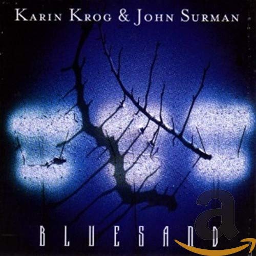 CD cover for Karin Krog & John Surman’s “Bluesand” with a dark, snowy tree.