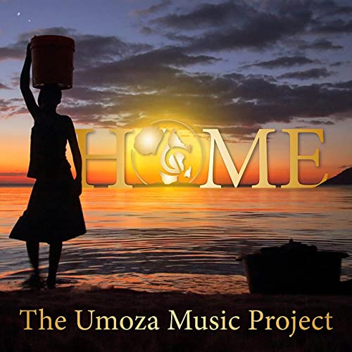 CD cover: Silhouette of a person with a bucket, sunset, and text "HOME".