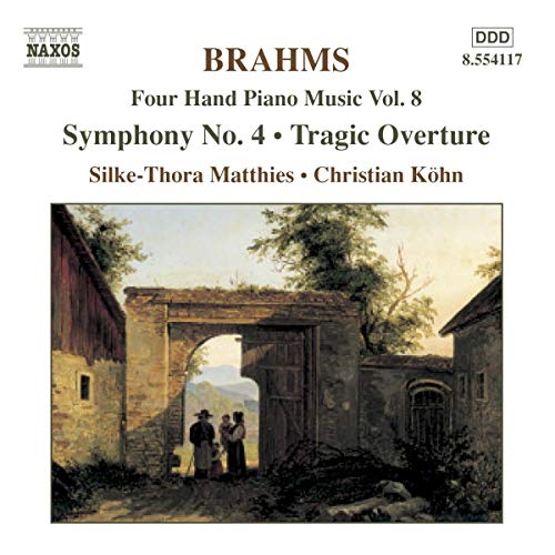 CD cover for Brahms piano works featuring a stone archway scene.