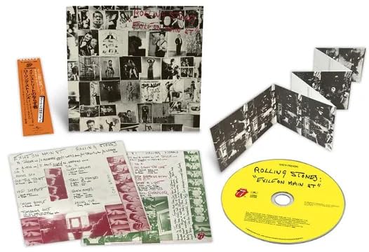 Rolling Stones “Exile On Main St.” CD, packaging, and insert details.
