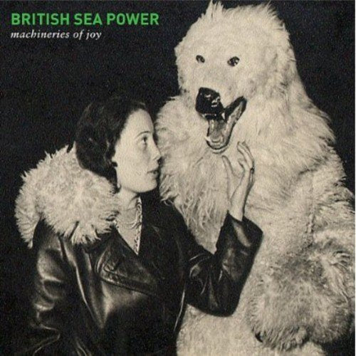 Black and white album cover with a woman and a polar bear.