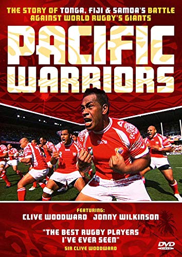 DVD cover for "Pacific Warriors" featuring rugby players and Jonny Wilkinson.