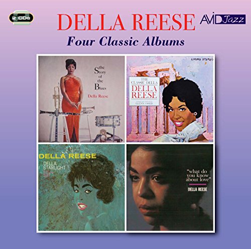 "Della Reese CD compilation cover featuring four classic album covers on a purple background."